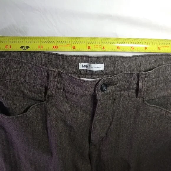 Vintage Lee size 10 brown herringbone-tweed pant/slacks/trousers - Picture 8 of 16